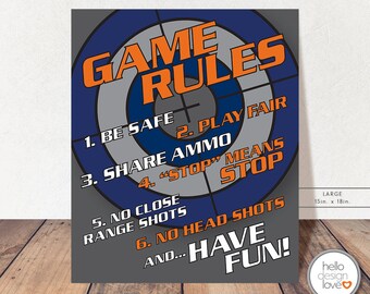Nerf War Rules poster printable nerf rules Nerf Wars | Etsy