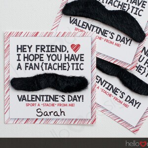 Schnurrbart Spaß Valentinstag Karte, Freund Valentinstag, No Candy Klassenzimmer Valentinstag Karte, druckbare Valentinstag Etikett, Schule, digitaler Download