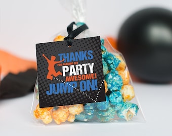 Jump! Printable Party Favor Gift Tag, Jumping Party, Trampoline Party, Bounce Party, Thanks for Coming Gift Tag, Jump On!, Instant Download