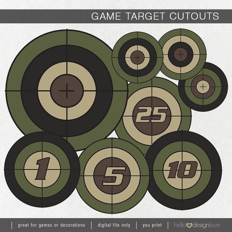 Targets, Dart Gun War Targets, Camouflage, Army Party, Dart Gun Targets