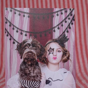 Carte de voeux d'anniversaire Photographie photo Fine Art Shaggy Dogs Circus Carnaval
