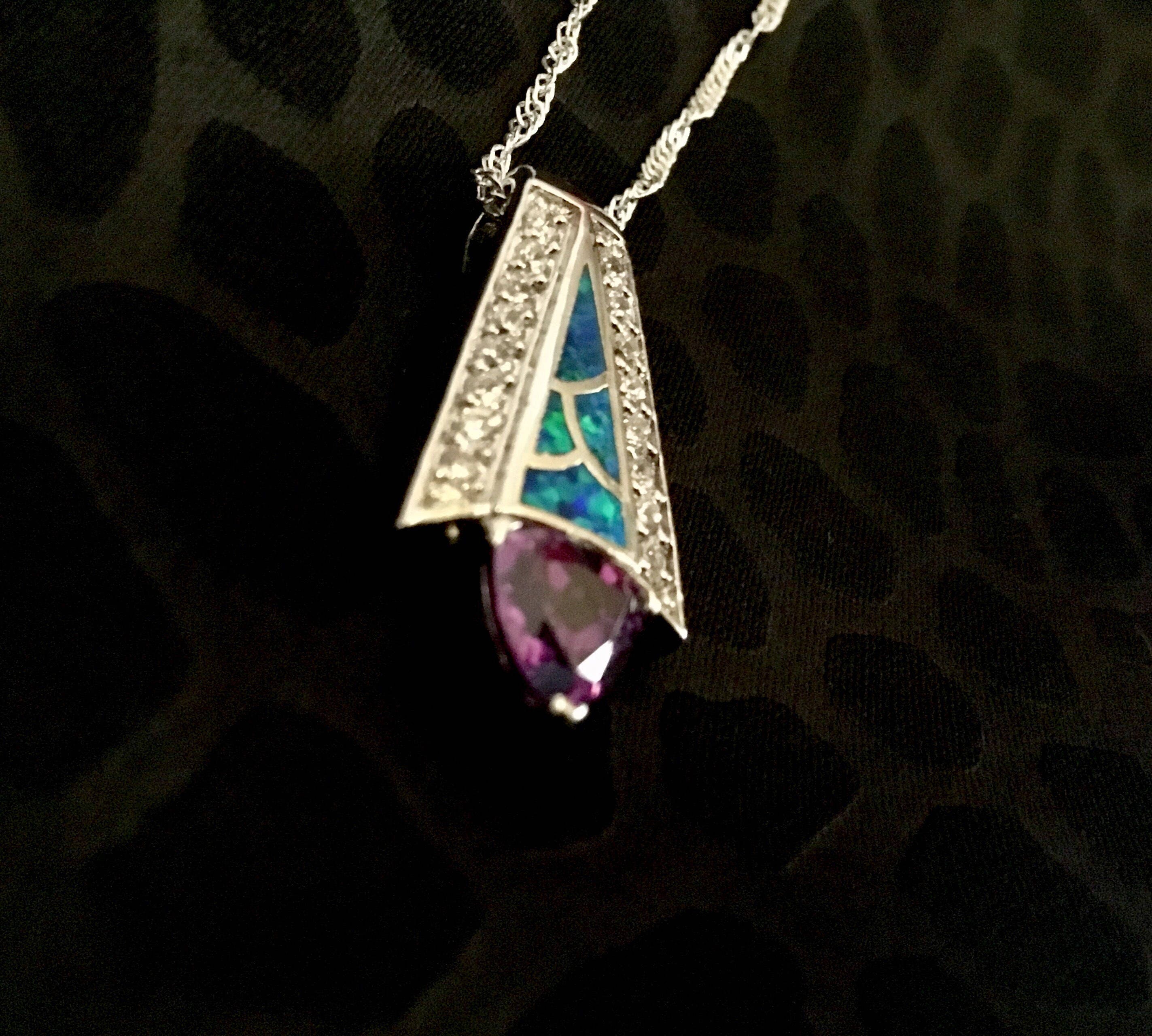 Jewelry Lot: Stunning Opal Ring and Necklace Set | Etsy