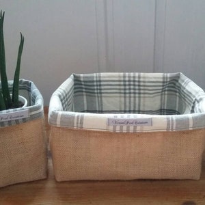 free shipping basket, panière, empty pocket, storage burlap cotton decoration gift rack vintage veronpiotcreation