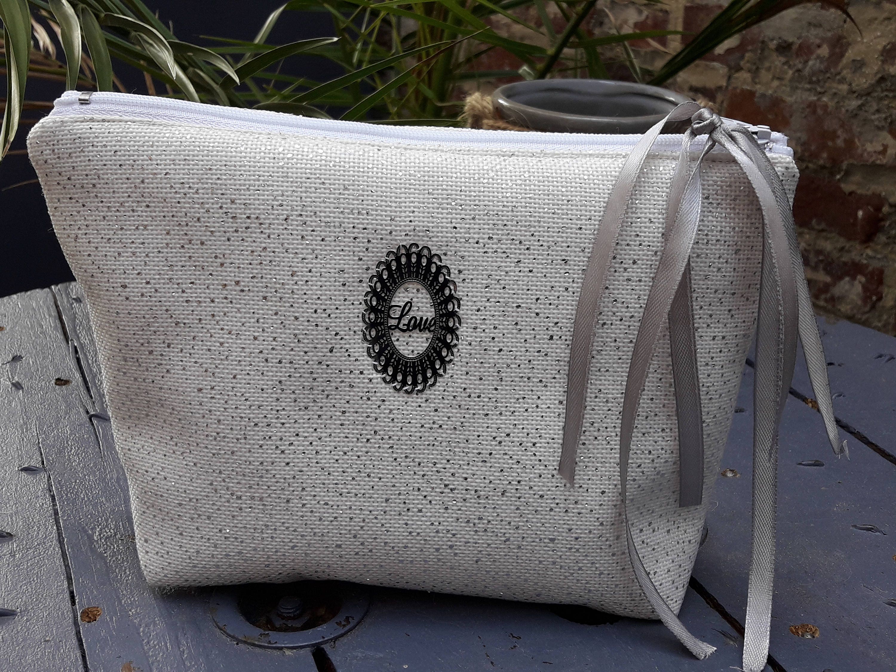 Silver White Makeup Kit Pouch Storage Veronpiotcreation Love Etsy