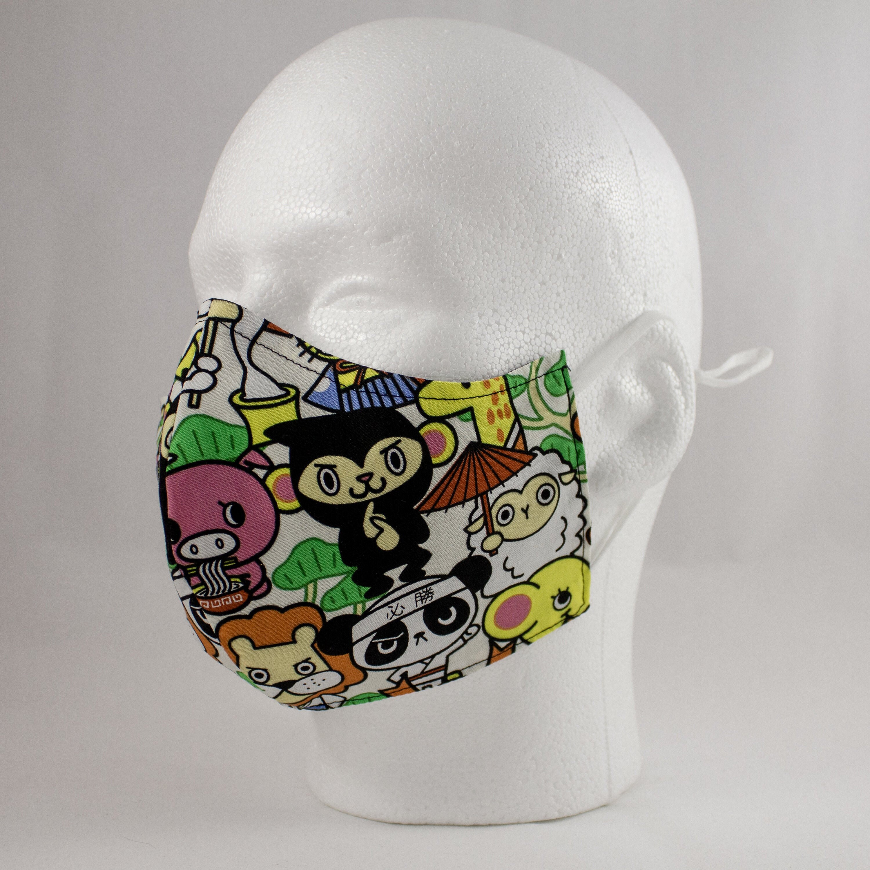 Handmade Kawaii Form Fitting Reusable Fabric Face Mask Etsy