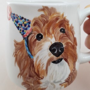Pet custom mug cat mug dog mug pet mug, made to order pet portrait mug, coffee cup pet gift, hand painted ceramic mug, pet painting image 3