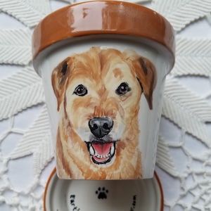 Custom Pet Portrait Flower Pot: Personalized Planter, Gardener Gift (4-1/2 inches)