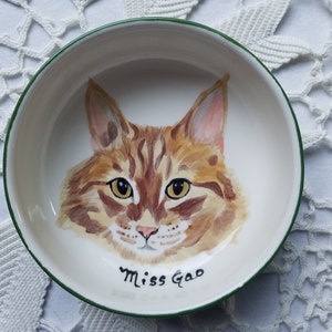 Pet portrait bowl, Custom dog bowl, small dog or cat ceramic bowl, animal lover gift pet dish personalized 5 bowl cat or dog portrait dish image 5