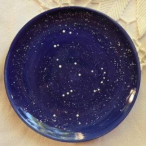 Constellation Plate: Handmade Dark Blue Zodiac Star Dish