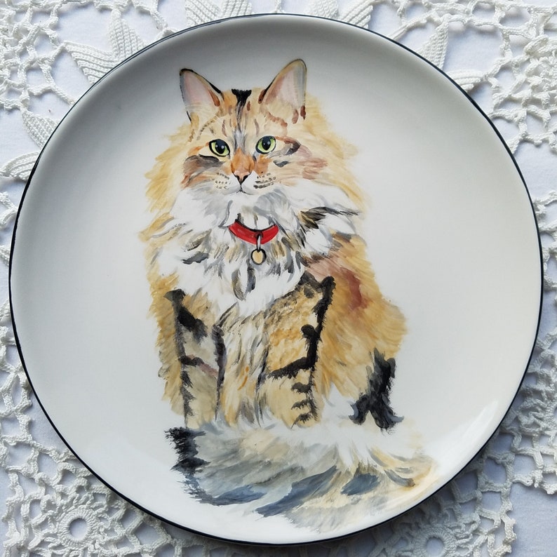 Custom pet plate made to order dog cat plate paint your favorite pet great gift for loved ones gift 10 inch dinner plate cat plate dog plate image 7