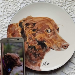 Custom pet plate made to order dog cat plate paint your favorite pet great gift for loved ones gift 10 inch dinner plate cat plate dog plate image 2