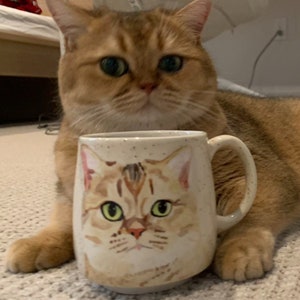 Pet custom mug cat mug dog mug pet mug, made to order pet portrait mug, coffee cup pet gift, hand painted ceramic mug, pet painting image 2