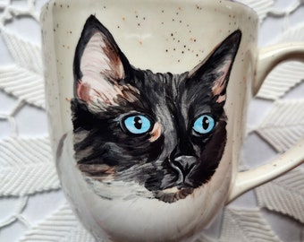 Custom pet cat mug dog mug, pet portrait large ceramic mug big coffee cup animal lover made to order dog lover colorful favorite pet gift