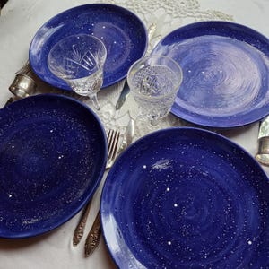Constellation Plate: Handmade Dark Blue Zodiac Star Dish