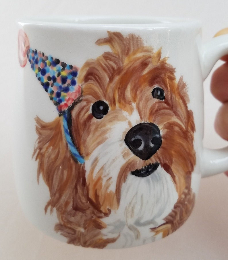 Pet custom mug cat mug dog mug pet mug, made to order pet portrait mug, coffee cup pet gift, hand painted ceramic mug, pet painting image 3