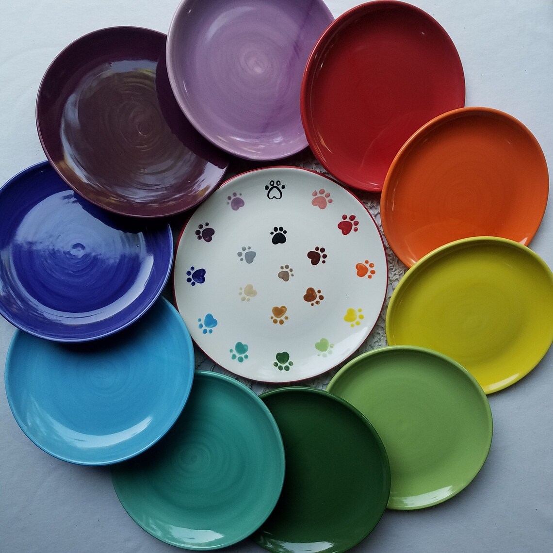 Solid colors plate or bowl mix n match Rainbow plates bright Etsy