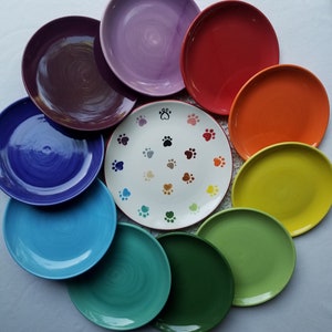 Solid colors plate or bowl mix n match Rainbow plates bright colorful solid color mug, salad dessert plate, happy colors large dinner plate