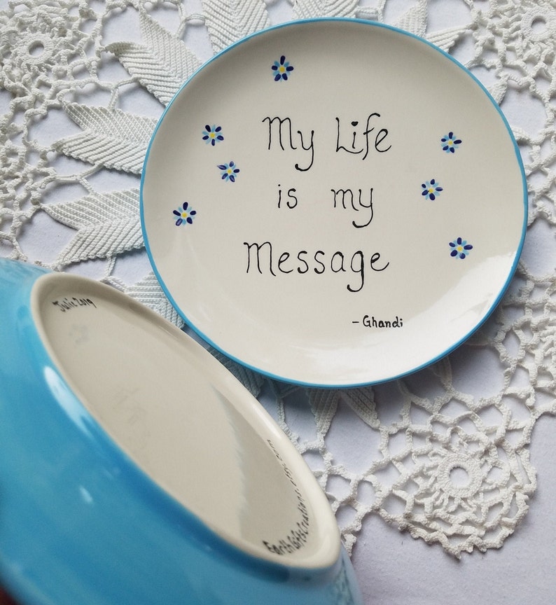Positive quote plate dinner plate meaningful quote bowl Etsy