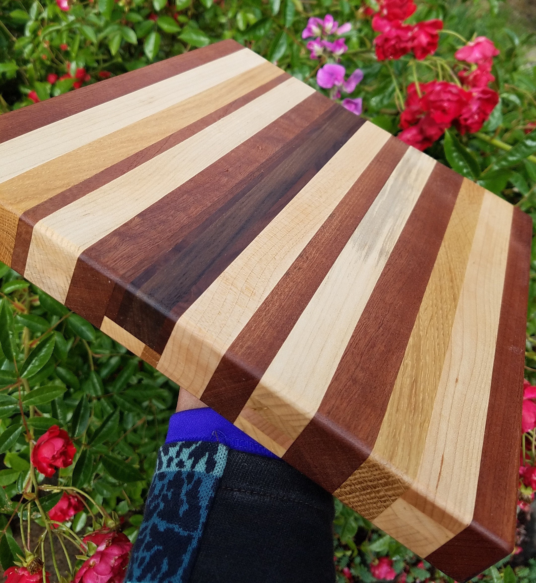 10x10 Walnut mahogany Wood cutting board Sturdy Etsy