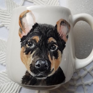 Pet custom mug cat mug dog mug pet mug, made to order pet portrait mug, coffee cup pet gift, hand painted ceramic mug, pet painting your custom pet