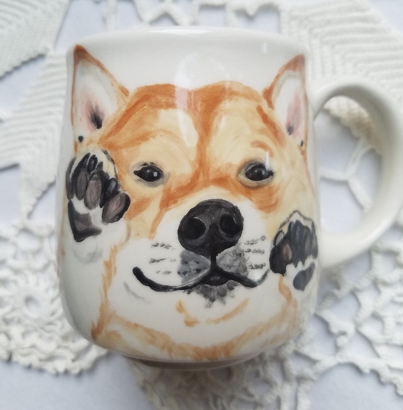 Pet custom mug cat mug dog mug pet mug, made to order pet portrait mug, coffee cup pet gift, hand painted ceramic mug, pet painting image 6