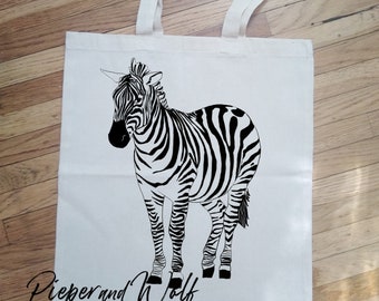 Zebra Jungle Tote Shopping Book Bag