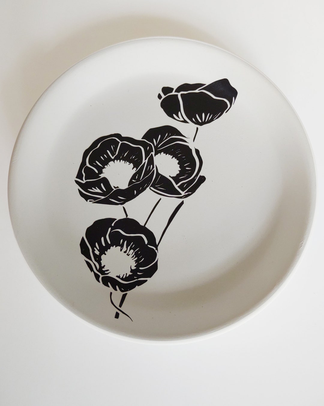 Poppy Wild Flower Ring Dish Cottagecore Trinket Tray Handmade Clay Dish ...