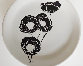 Poppy Wild Flower Ring Dish Cottagecore Trinket Tray Handmade Clay Dish Floral Home Decor Jewlery Organization Pretty Storage
