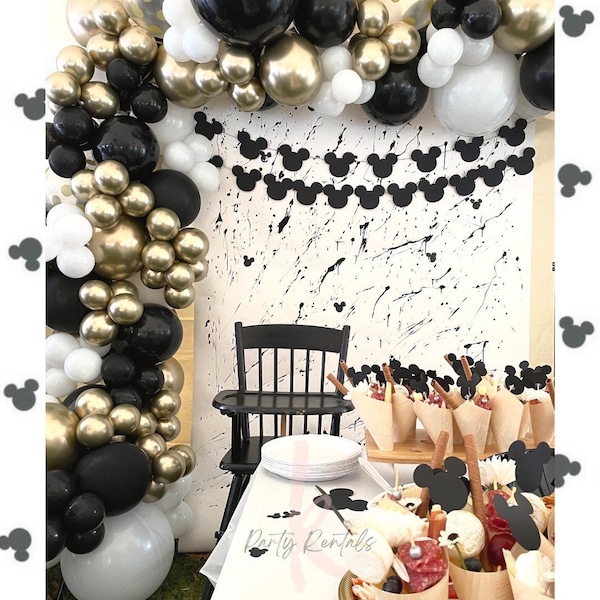 Modern Mickey Garland, Mickey Garland, Mickey Banner, Disney Birthday, Mickey Backdrop, Handmade Backdrop