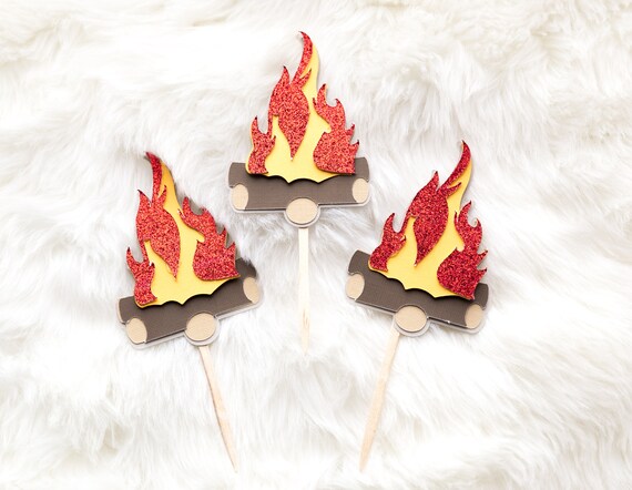 Fire Pit Cupcake Topper Fire Pit Camp Theme Etsy