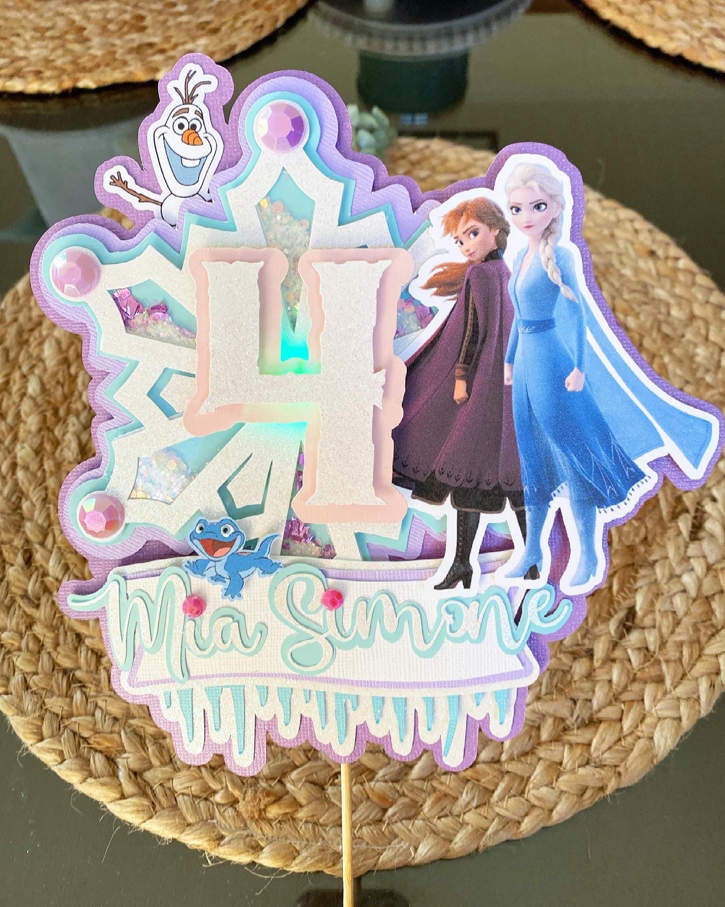 Frozen 2 Cake Topper Shaker With Blinking Light Frozen Theme Etsy