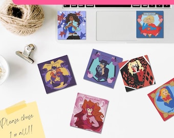 Rogue stickers; Sparkly Super Hero Women Vinyl Sticker: Comic Book Art, Hero sticker set