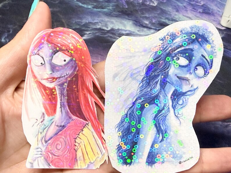 Tim Burton's Corpse Bride and Sally Sticker: Gothic Halloween Vinyl ...