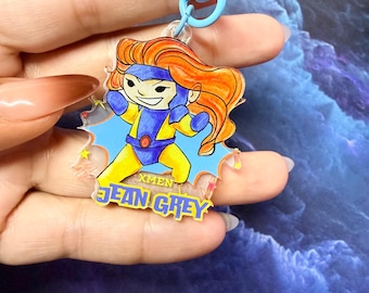 キーホルダー・アクリルキーホルダー Little green man keyholeder Jean Gray Key Chain, X-men Chain, Double-sided Acrylic Keychain