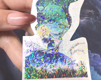 Disney Princess Vinyl Stickers: Aurora, Maleficent Silhouette- Sparkly Decals