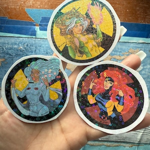 Rogue stickers; Sparkly Super Hero Women Vinyl Sticker: Comic Book Art