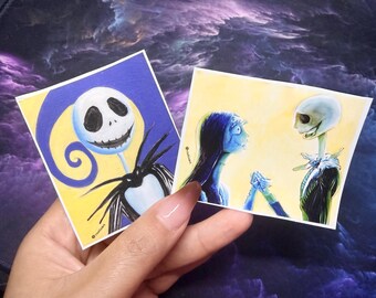Sally & Jack Skellington, Halloween Town, Tim Burton, Vinyl Aufkleber