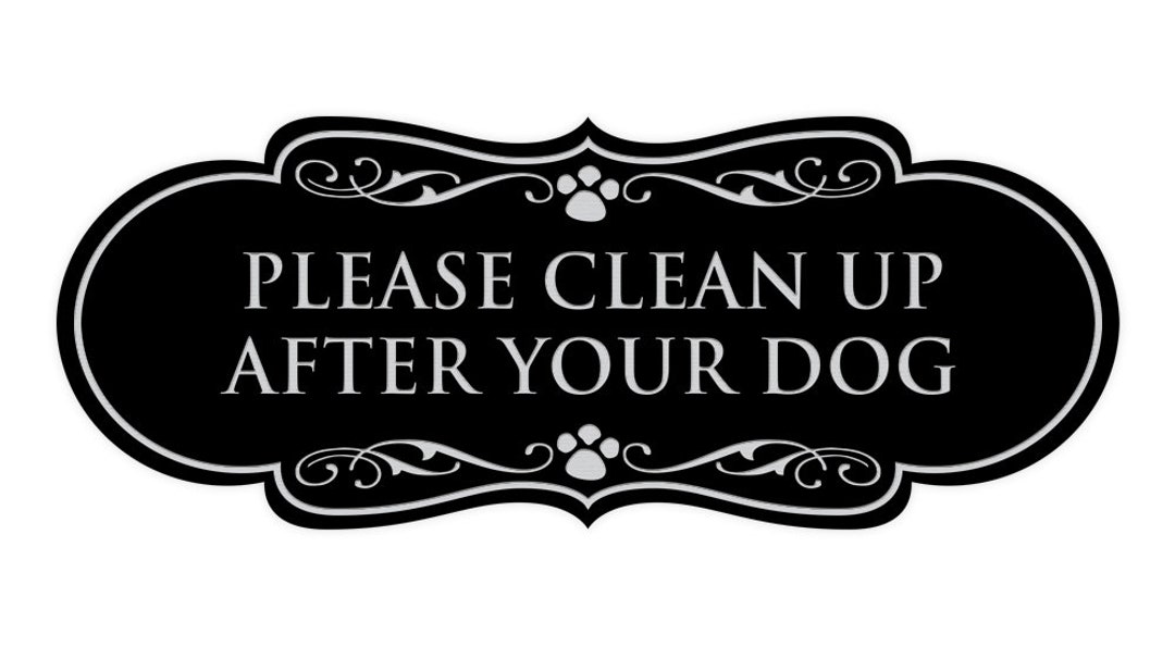 Designer Please Clean up After Your Dog Wall or Door Sign - Etsy