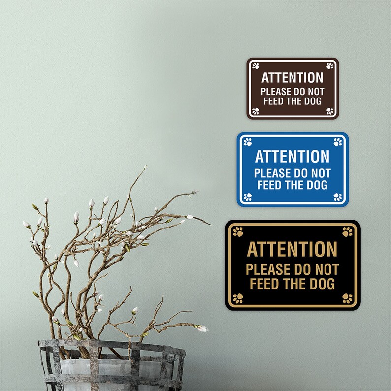 Classic Framed Paws Attention Please Do Not Feed the Dog Wall Etsy