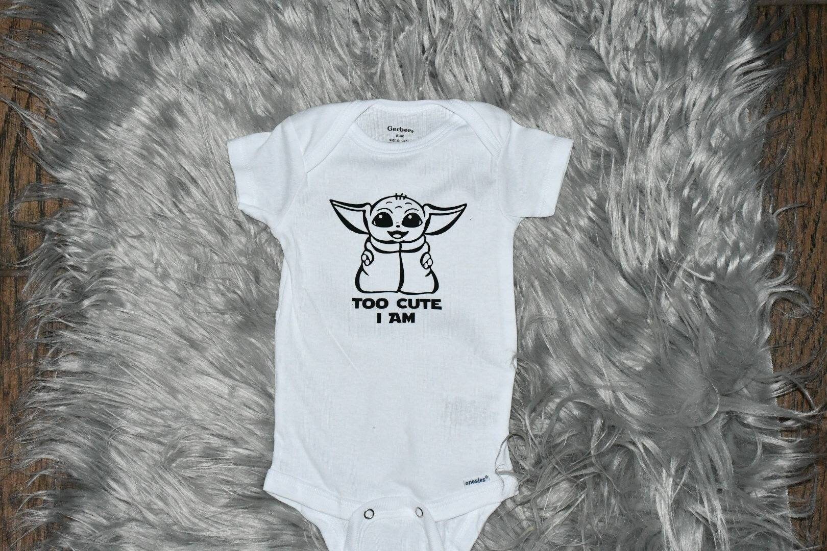 Baby Yoda Onesie Star Wars Onesie Disney Newborn Etsy