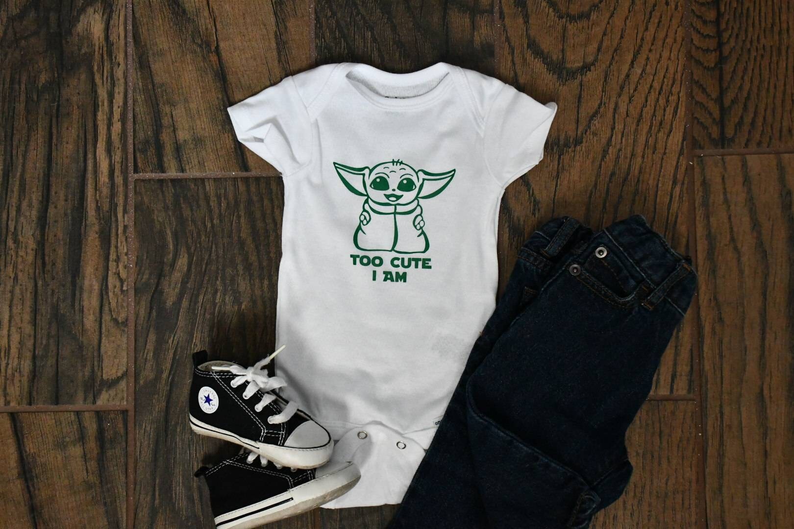 Baby Yoda Onesie Star Wars Onesie Disney Newborn Etsy