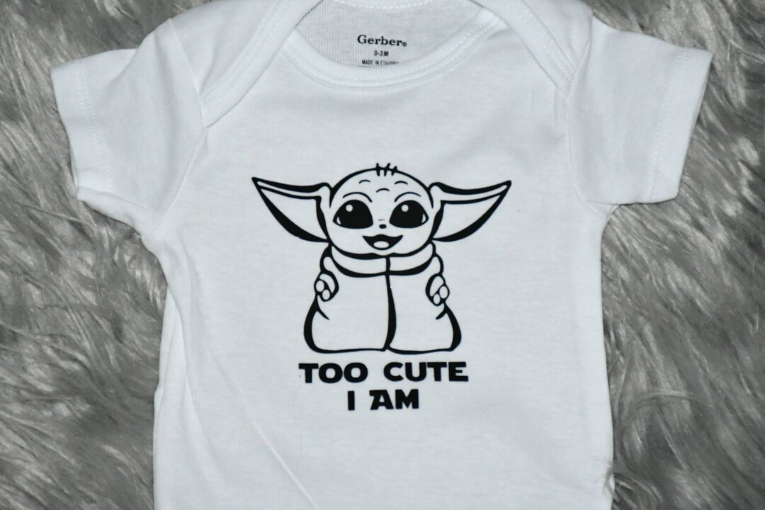 Baby Yoda Onesie Star Wars Onesie Disney Newborn Etsy