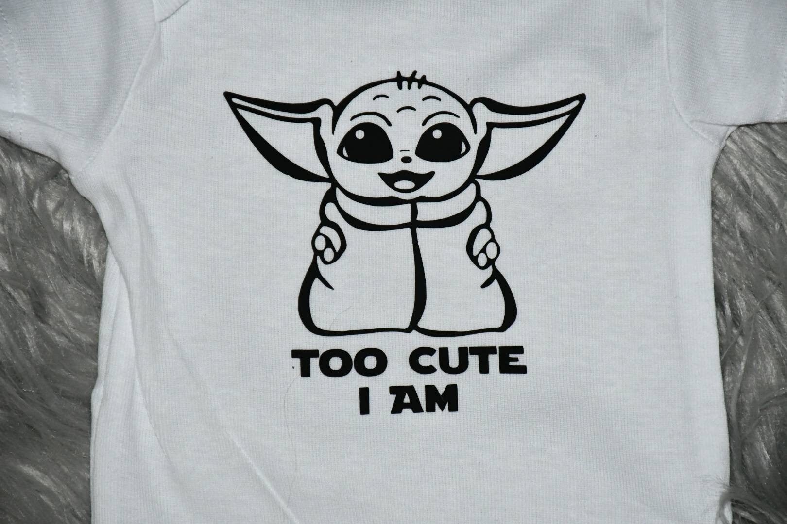 Baby Yoda Onesie Star Wars Onesie Disney Newborn Etsy