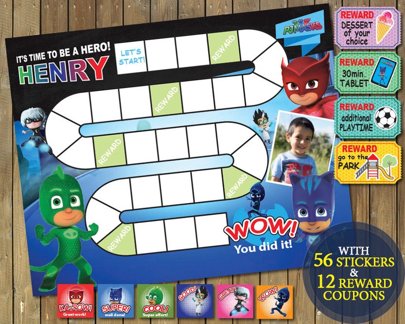 Printable Reward Chart Pj Masks