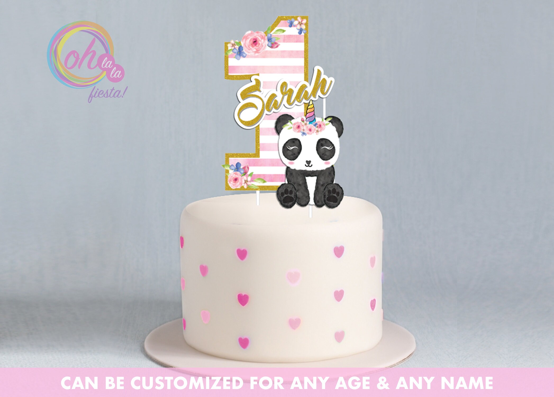 Panda Cake Topper 1st Birthday Topper Panda Smash Cake Etsy