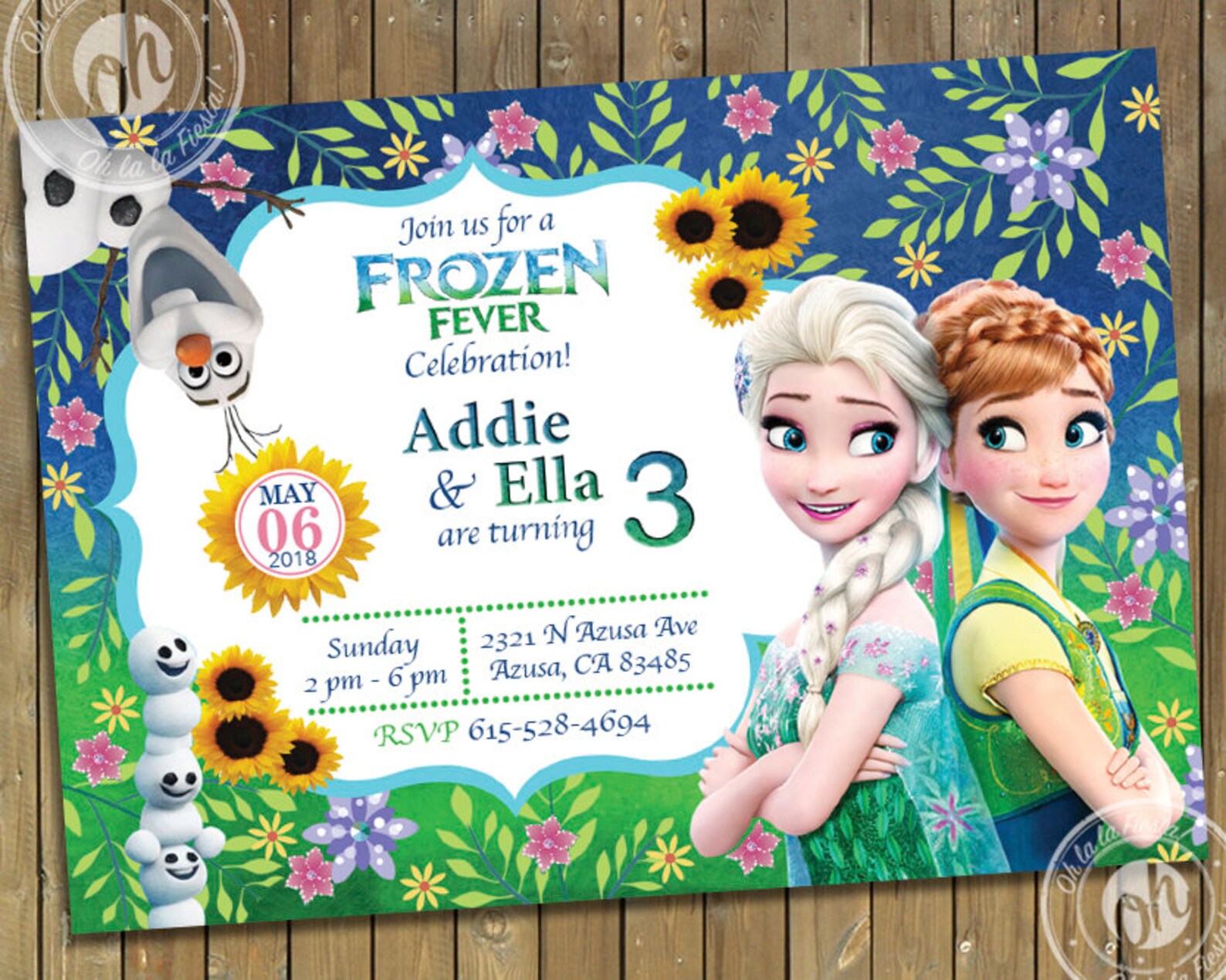 Frozen Fever Invitation Birthday Party Frozen Birthday Party Etsy