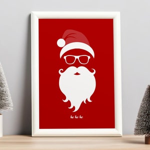 Minimalist Santa Claus Print: Abstract Holiday Decor (Digital Download)