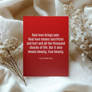 Poster con citazioni di crepacuore / Poster rosso ispiratore / Arte digitale da scaricare / Amore e dolore reali / Decorazione da parete / Citazione di Anne Elisabeth Stengl