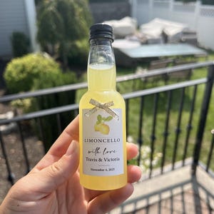 Mini limoncello bedankcadeaulabel (bruiloft, verlovingsfeest, enz.)