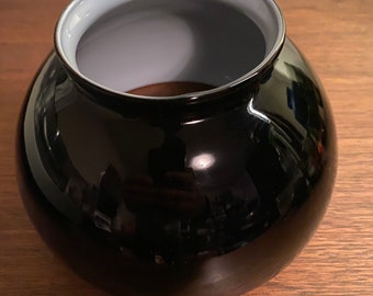 French Black Cased Glass Half Dome Shade by CW Vianne, 4 inch fitter opening
